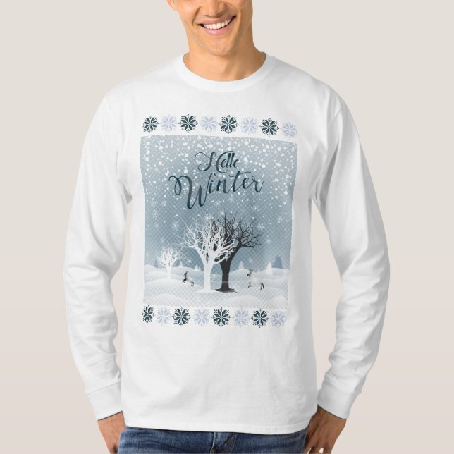 Camiseta Fada Fada Faliada de Inverno, Floresta de Neve Fan (Frente)
