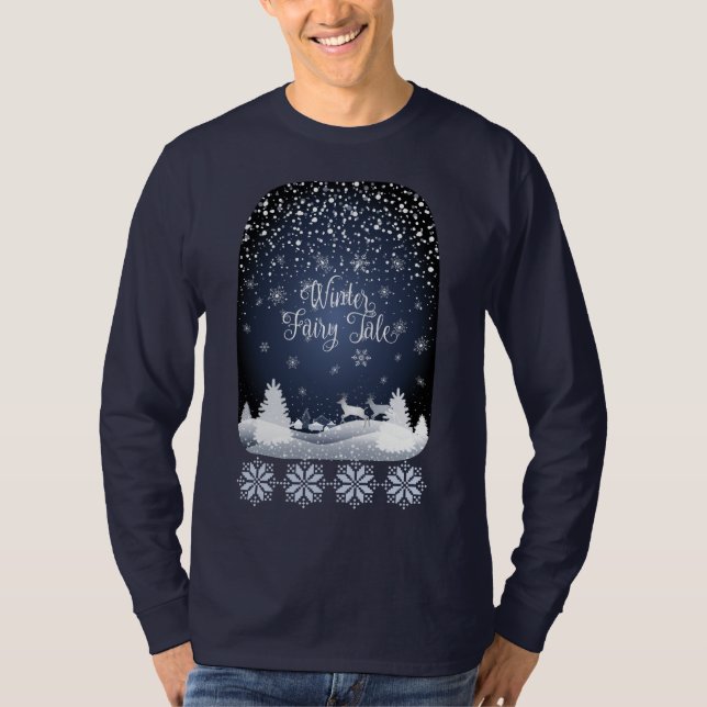 Camiseta Fada Fada Faliada de inverno Floresta de neve fant (Frente)