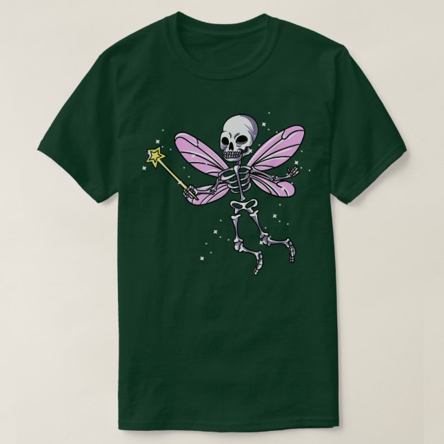 Camiseta Fada Fairycore Gótica Skeleton (Frente do Design)