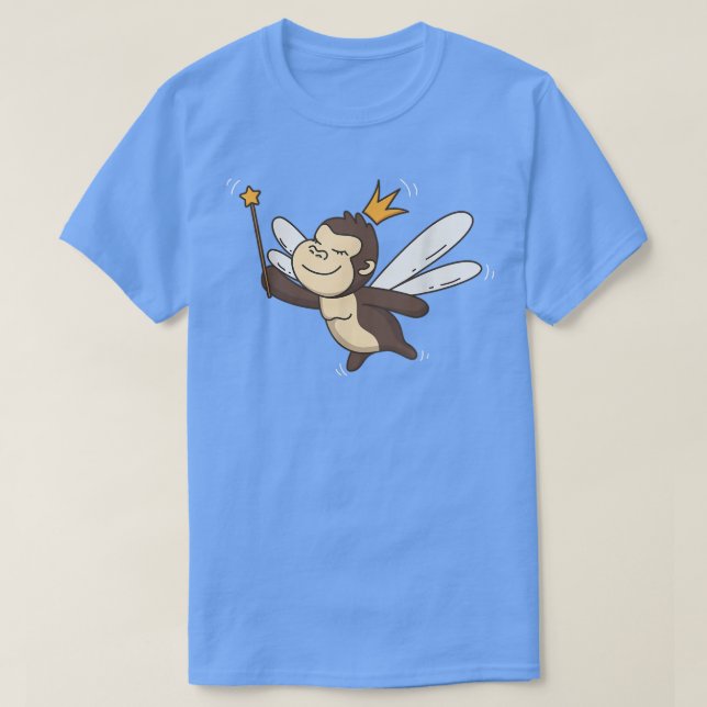 Camiseta Fada Gorila Selvagem Animais Místicos Gorilla Fai (Frente do Design)