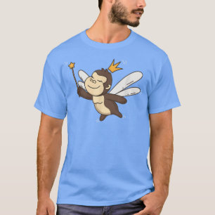Camiseta Fada Gorila Selvagem Animais Místicos Gorilla Fai