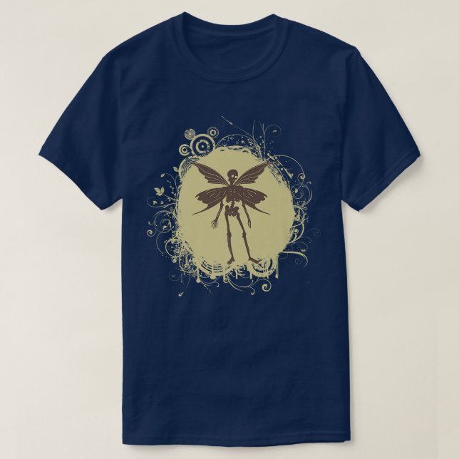 Camiseta Fada Grunge Fairycore Aestesia Skeleton Butterfl (Frente do Design)
