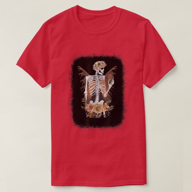 Camiseta Fada Grunge Fairycore Aestesia Skeleton Butterfl (Frente do Design)