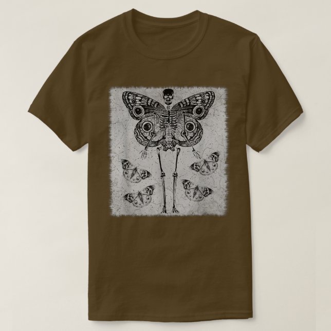 Camiseta Fada Grunge Fairycore Skeleton Borboleta Gótica C (Frente do Design)