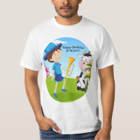 Fada Látea Fale pequeno RAPAZ AZUL VACA MADEIRA