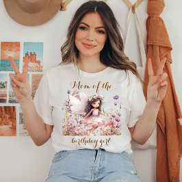 Camiseta Fada Lavanda flor silvestre Mãe da menina de anive