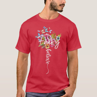 Camiseta Fada Magia Maravilhosa Acredita Flores Mães de Bor