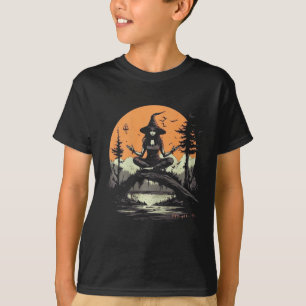 Camiseta Fada Meditando Fantasia de Halloween Yoga Zen Medi