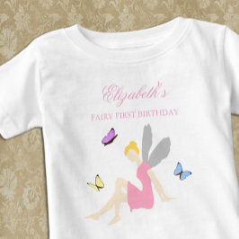 Camiseta Fada Menina de Primeiro Aniversário