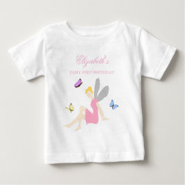 Camiseta Fada Menina de Primeiro Aniversário