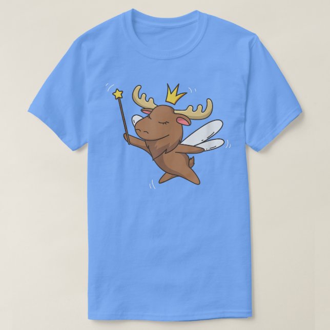 Camiseta Fada Moose Elk Mystical Forest Moose Lover (Frente do Design)