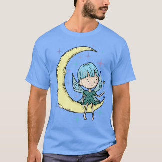 Camiseta Fada na Lua com WandT-Shirt mágica