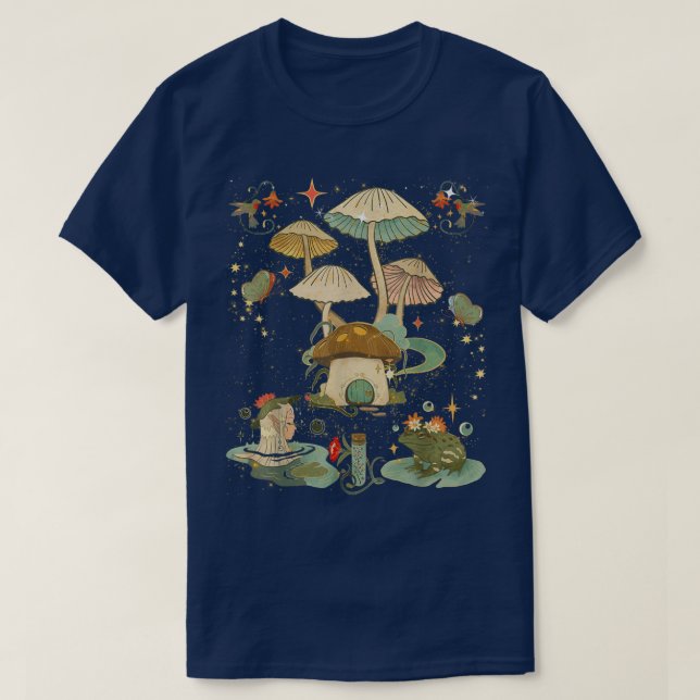 Camiseta Fada Princesa e Cogumelos Encantados e Sapos (Frente do Design)