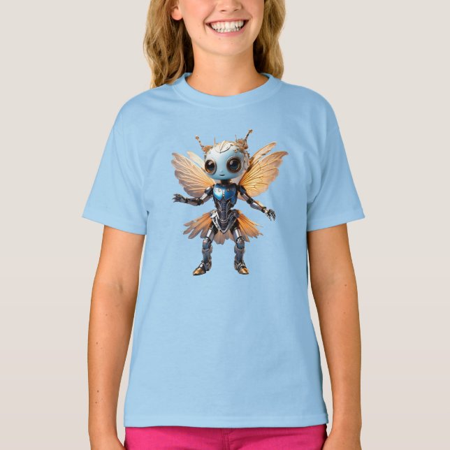 Camiseta Fada Robô Dançante Menina Formiga Fofa (Frente)