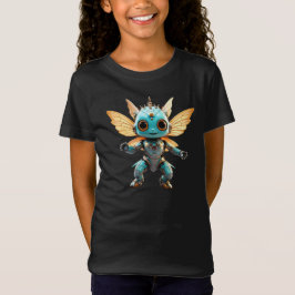 Camiseta Fada Robô Dançante Turquesa Fofa