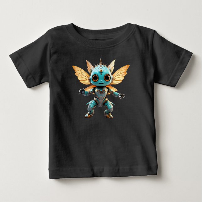 Camiseta Fada Robô Dançante Turquesa Fofa (Frente)