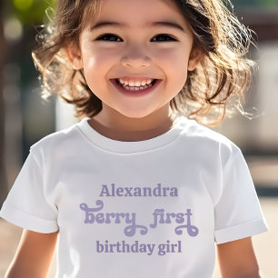 Camiseta Fada Roxa Primeiro Berry Primeiro Aniversário