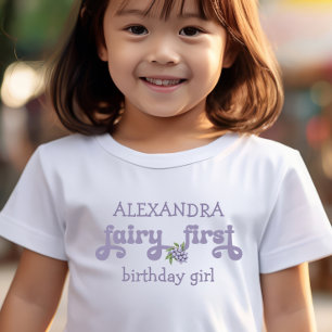 Camiseta Fada Roxa Primeiro Berry Primeiro Aniversário