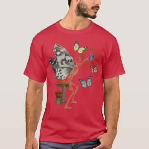 Camiseta Fada Skeletton Butterfly Fairycore Algodão estétic