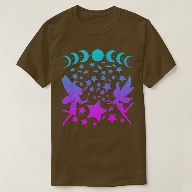 Camiseta Fada Stars Moon Pases Silhout Fantasy (Frente do Design)