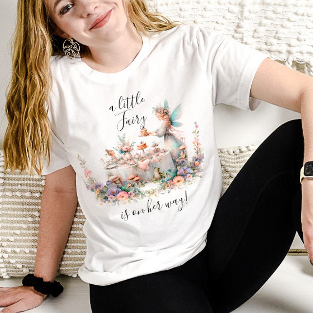 Camiseta Fada Tea Party Floral Mãe para Ser Chá de fraldas (Criador carregado)
