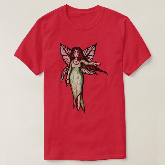 Camiseta Fada Verde Fada Graves design paganT-Shirt (Frente do Design)