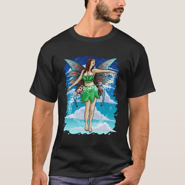 Camiseta Fada Verde Fadas Fadas Fairies Fay Wings Pixie Mag (Frente)