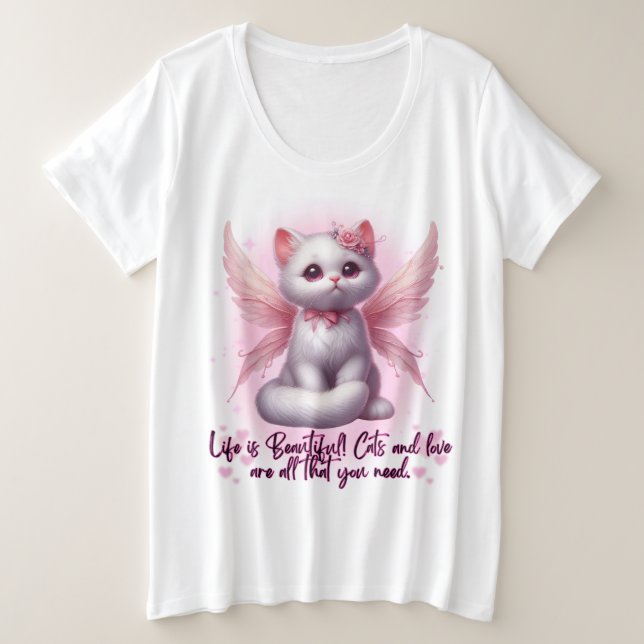 Camiseta Fada Whiskers of Love (Frente do Design)