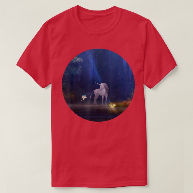 Camiseta Fadas e Unicórnios na Floresta (Frente do Design)
