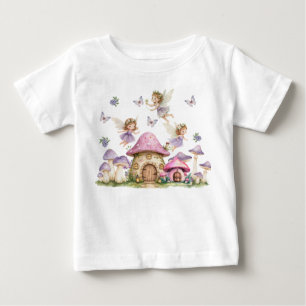 Camiseta Fadas Mágicas Cogumelos Rosa