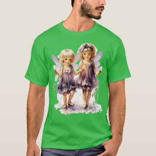 Camiseta Fadas roxas segurando candeeiros