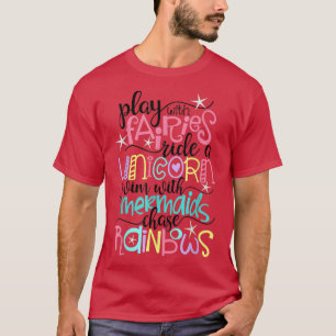 Camiseta Fadas, Unicórnios, Sereias e Rainbows