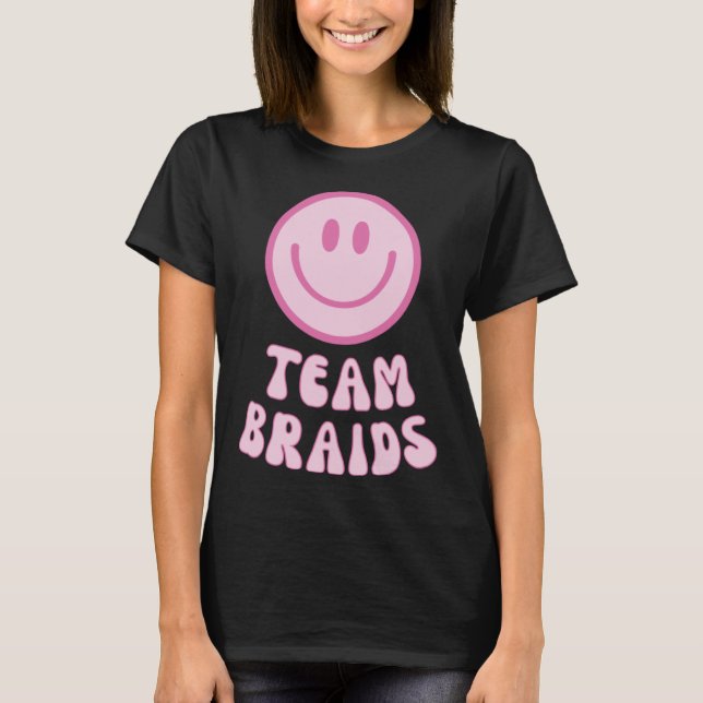 Camiseta Fades or Braids Gender Reveal Retro Team Braids (Frente)