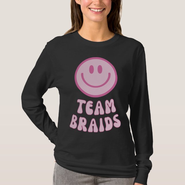 Camiseta Fades or Braids Gender Reveal Retro Team Braids (Frente)