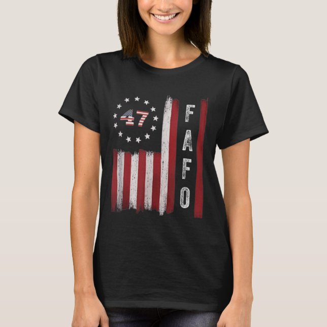 Camiseta Fafo Flag Trump Funny (Frente)