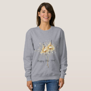 Camiseta Fagulhas da Celebração do Dia de Ano Novo Dourado