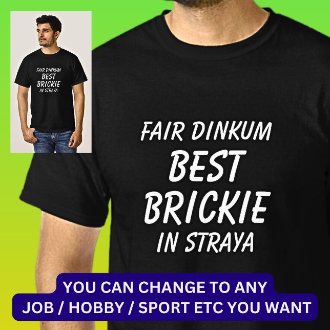 Camiseta Fair Dinkum MELHOR BRICKIE (Camada de Frango) em S (Criador carregado)