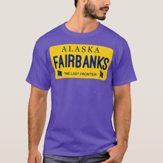 Camiseta Fairbanks Alaska License Plate City Name