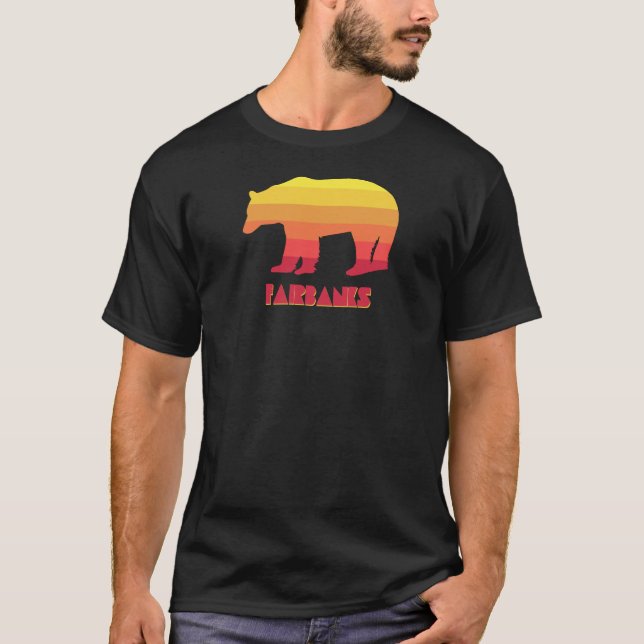 Camiseta Fairbanks Alaska Rainbow Bear (Frente)