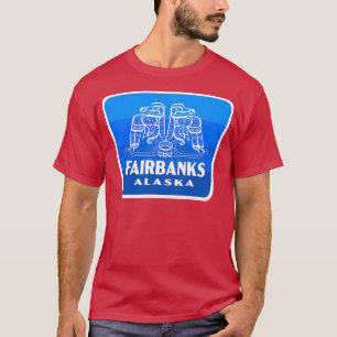 Camiseta Fairbanks Alaska Retro Bird Crachá Blue