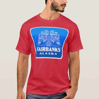 Camiseta Fairbanks Alaska Retro Bird Crachá Blue
