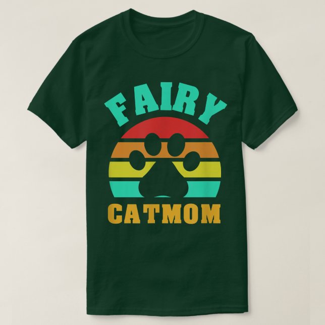 Camiseta Fairy Cat Mom Funny Cat  (Frente do Design)
