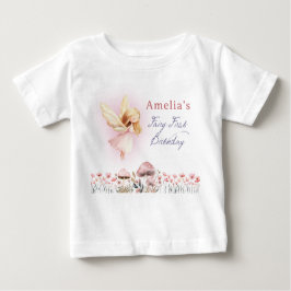 Camiseta Fairy First Girl's 1st Custom Birthday Party