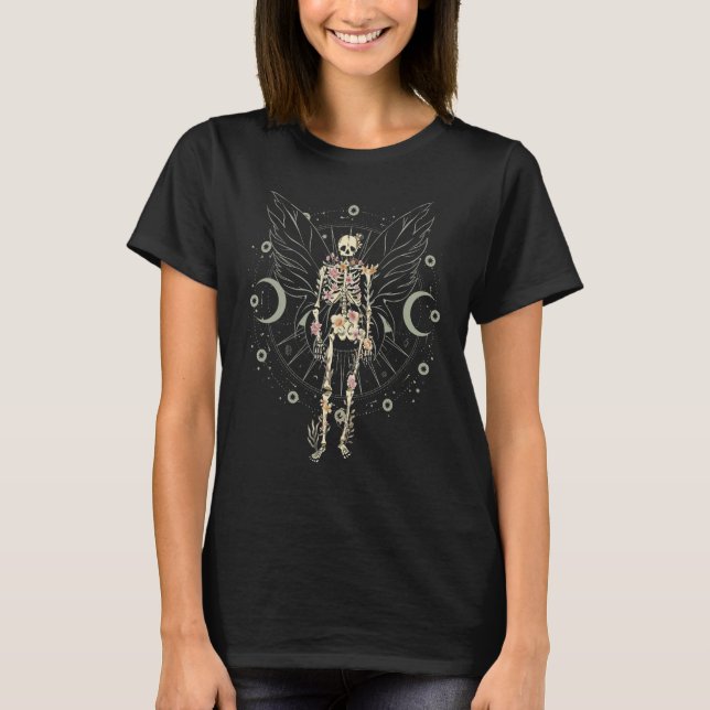 Camiseta Fairy Grunge Fairycore Aestética Butterfly Skeleto (Frente)