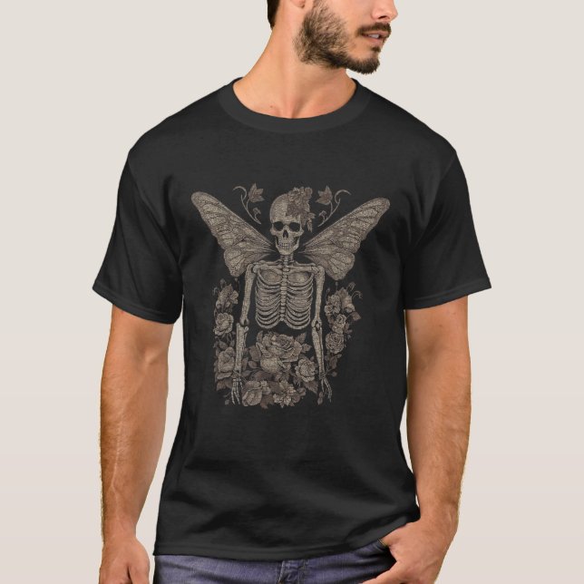 Camiseta Fairy Grunge Fairycore Aesthetic Skeleton Goth Got (Frente)