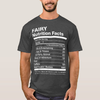Camiseta Fairy Nutrition Facts Name (Fatos Nutricionais), D