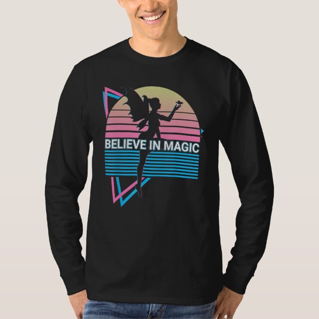 Camiseta Fairy Retro Believe In Magic (Frente)
