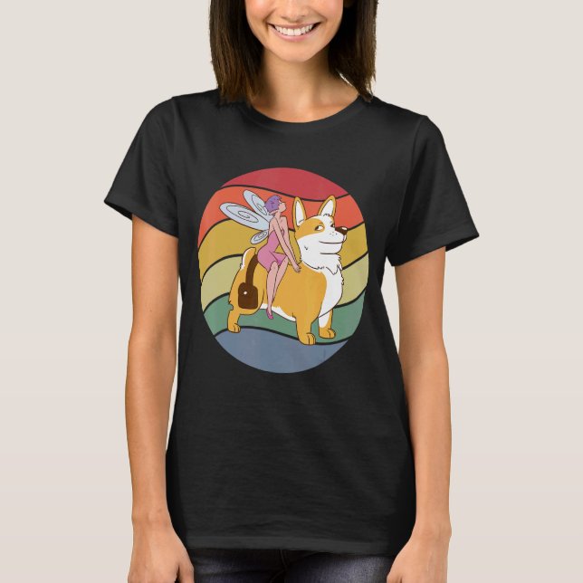 Camiseta Fairy Riding Corgi (Frente)