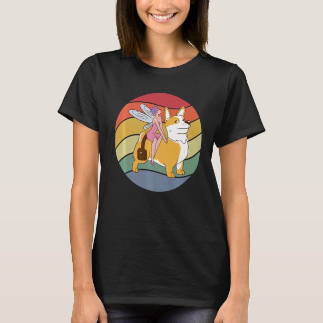 Camiseta Fairy Riding Corgi (Frente)