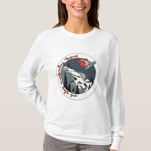 Camiseta Fairy Snowborder ; Comer Dormir Snowboarding Repet (Frente)